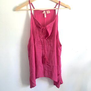 True Destiny Pink Tassel Tank Top